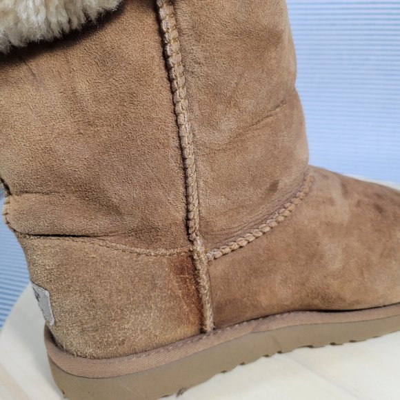 UGG AUSTRALIA 1962 BAILEY 3-Button Triplet Boots Suede Women's Size 5 Chestnut - Picture 11 of 11